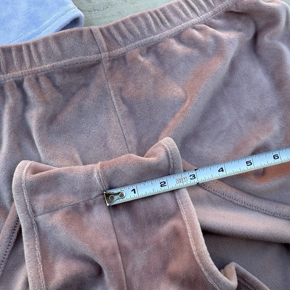 Pair Juicy Couture Sleepwear Velour Shorts Pink Womens Size Large Spell Out Logo - Picture 4 of 6